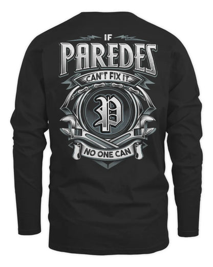 PAREDES AP81-K4-626 - Personalized Ahmed Quote Apparel “If Ahmed Can't Fix It, No One Can” - Men's Long Sleeved T-Shirt - Black