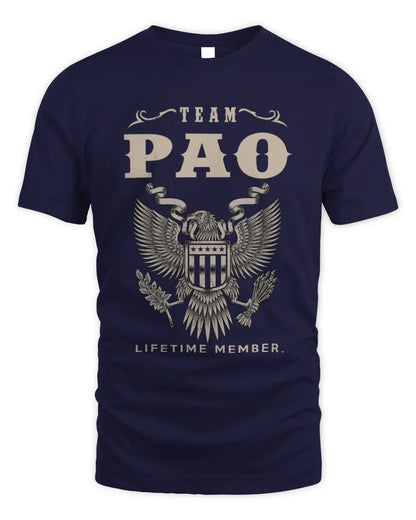 PAO TP06-K82 – Personalized Classic Style Apparel “Team NAME Lifetime Member” - Unisex Standard T-Shirt - Navy