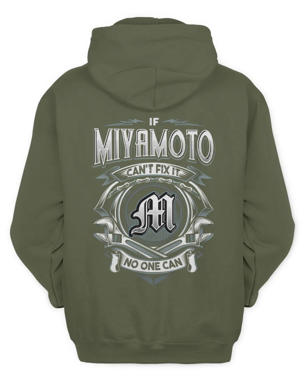 MIYAMOTO AP81-K4-626 - Personalized Ahmed Quote Apparel “If Ahmed Can't Fix It, No One Can” - Unisex Hoodie - Military Green