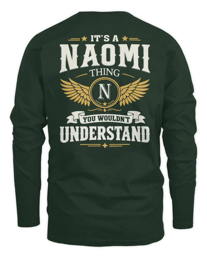 NAOMI KT06-M008 It’s a [NAME] Thing – You Wouldn’t Understand | Personalized Vintage T-Shirt - Men's Long Sleeved T-Shirt - Forest Green