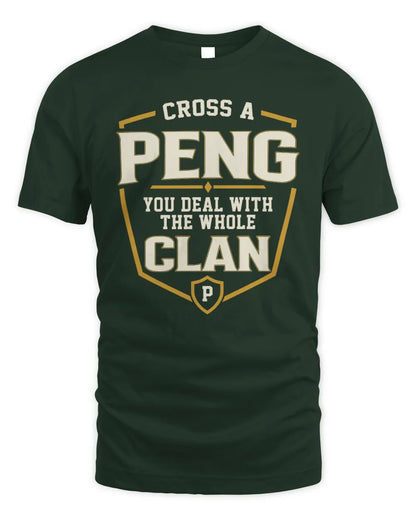 PENG NT1-K008 Cross A/An NAME, You Deal With the Whole Clan | Personalized Vintage T-Shirt - Unisex Standard T-Shirt - Forest Green
