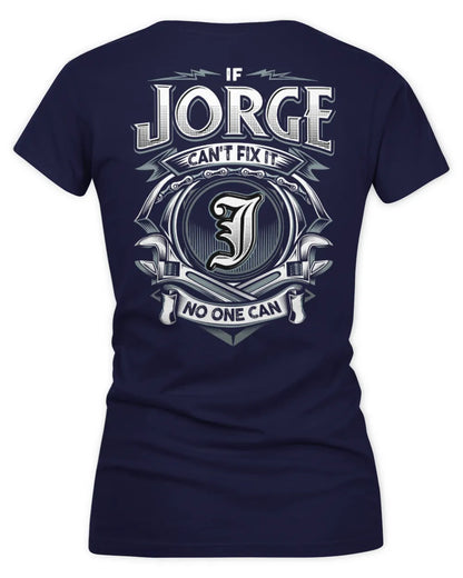 JORGE AP81-K4-626 - Personalized Ahmed Quote Apparel “If Ahmed Can't Fix It, No One Can” - Women's V-Neck T-Shirt - Navy
