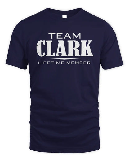 CLARK BL62-K4-128 - Personalized “Team NAME Lifetime Member” - Unisex Standard T-Shirt - Navy