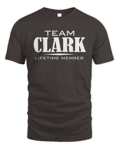 CLARK BL62-K4-128 - Personalized “Team NAME Lifetime Member” - Unisex Standard T-Shirt - Dark Chocolate