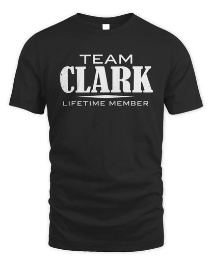 CLARK BL62-K4-128 - Personalized “Team NAME Lifetime Member” - Unisex Standard T-Shirt - Black
