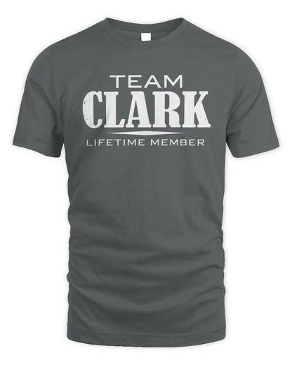 CLARK BL62-K4-128 - Personalized “Team NAME Lifetime Member” - Unisex Standard T-Shirt - Charcoal