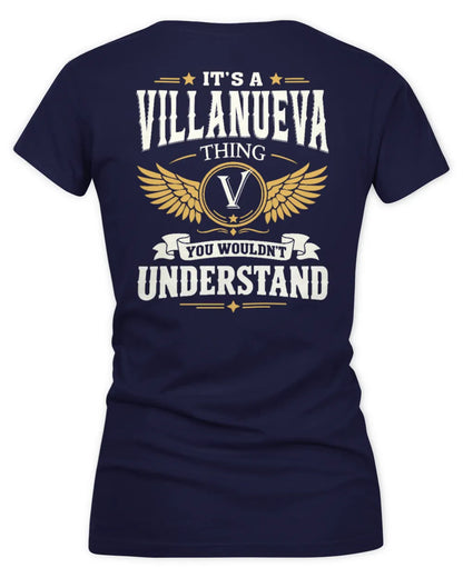 VILLANUEVA KT06-M008 It’s a [NAME] Thing – You Wouldn’t Understand | Personalized Vintage T-Shirt - Women's V-Neck T-Shirt - Navy