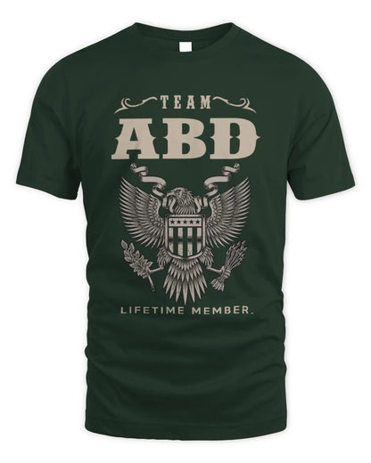 ABD TP06-K82 – Personalized Classic Style Apparel “Team NAME Lifetime Member” - Unisex Standard T-Shirt - Forest Green