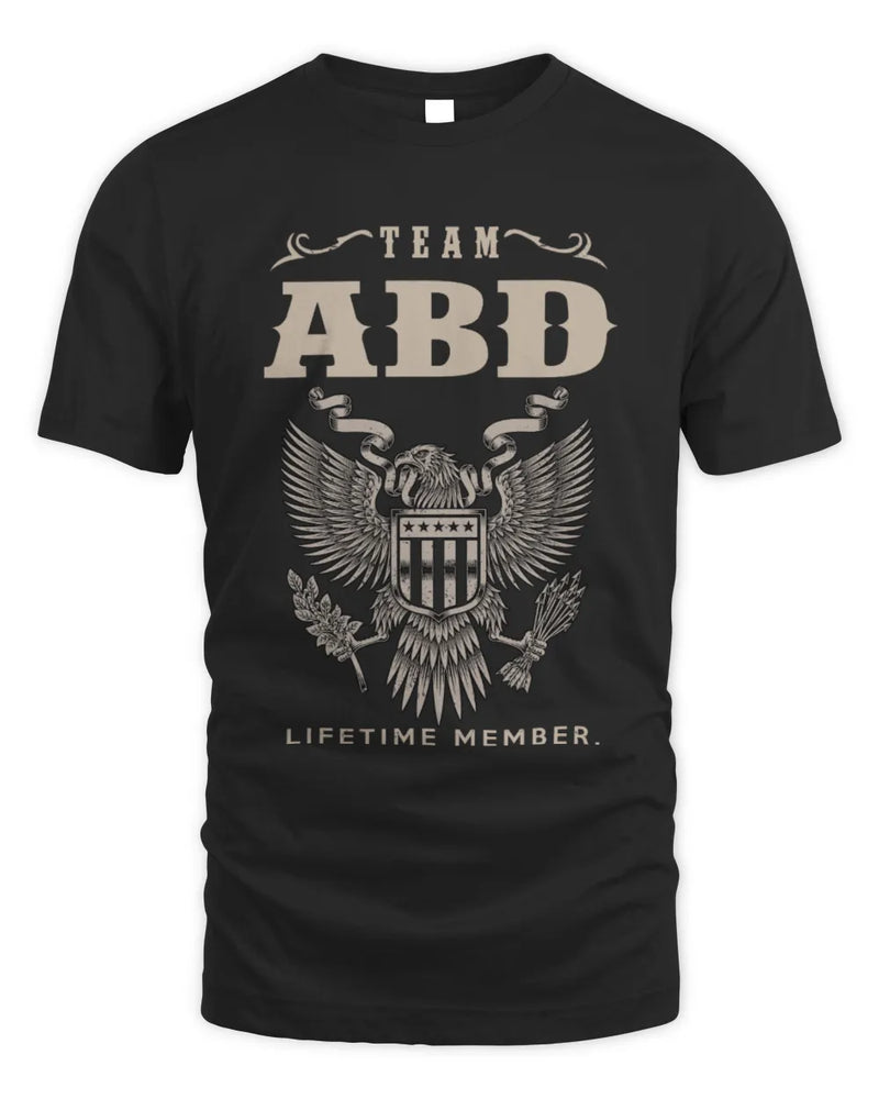 ABD TP06-K82 – Personalized Classic Style Apparel “Team NAME Lifetime Member” - Unisex Standard T-Shirt - Black