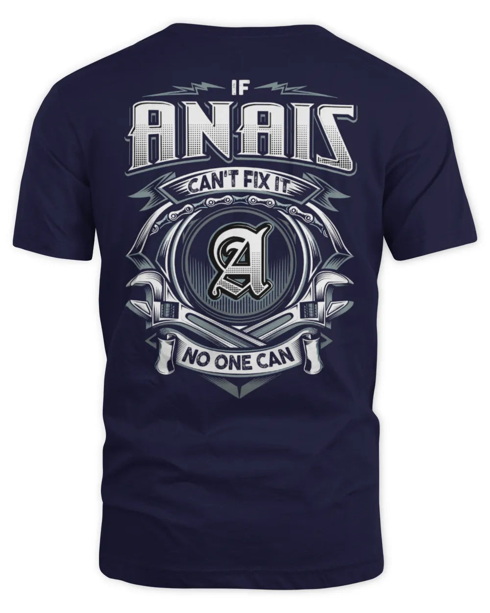 ANAIS AP81-K4-626 - Personalized Ahmed Quote Apparel “If Ahmed Can't Fix It, No One Can” - Unisex Standard T-Shirt - Navy