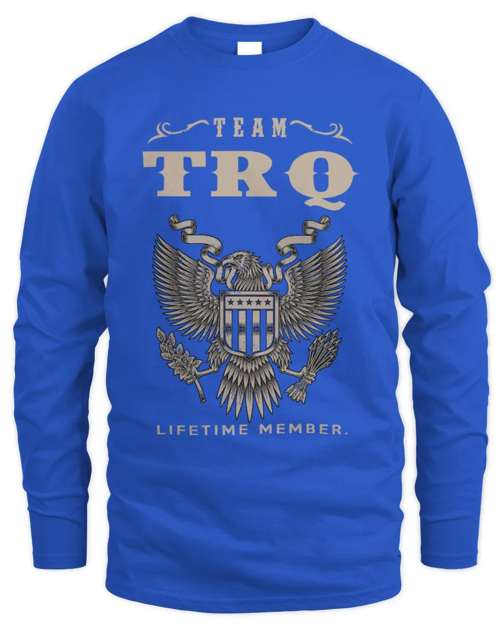 TRQ TP06-K82 – Personalized Classic Style Apparel “Team NAME Lifetime Member” - Men's Long Sleeved T-Shirt - Royal