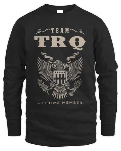 TRQ TP06-K82 – Personalized Classic Style Apparel “Team NAME Lifetime Member” - Men's Long Sleeved T-Shirt - Black
