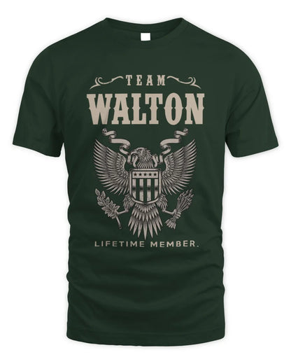 WALTON TP06-K82 – Personalized Classic Style Apparel “Team NAME Lifetime Member” - Unisex Standard T-Shirt - Forest Green
