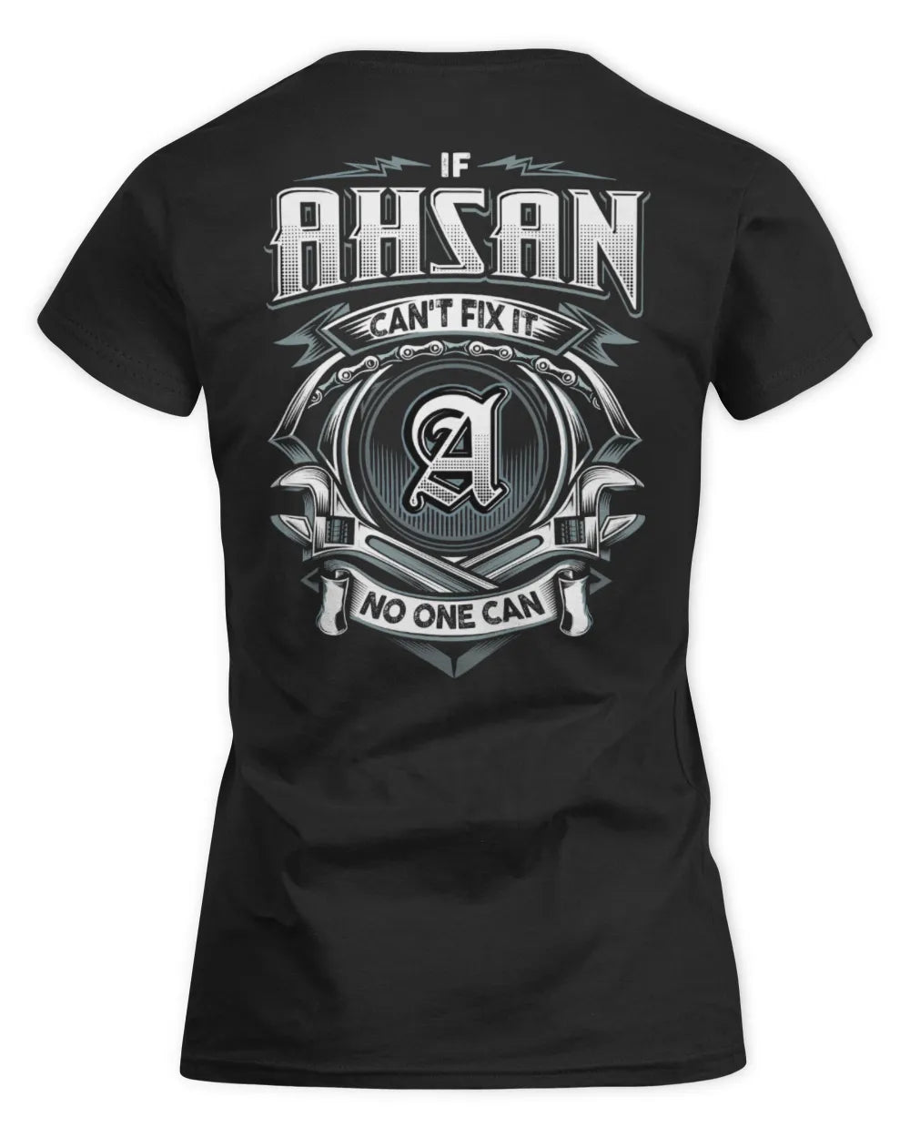 AHSAN AP81-K4-626 - Personalized Ahmed Quote Apparel “If Ahmed Can't Fix It, No One Can” - Women's Standard T-Shirt - Black