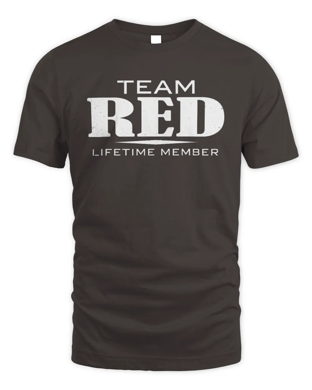 RED BL62-K4-128 - Personalized “Team NAME Lifetime Member” - Unisex Standard T-Shirt - Dark Chocolate