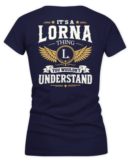 LORNA KT06-M008 It’s a [NAME] Thing – You Wouldn’t Understand | Personalized Vintage T-Shirt - Women's V-Neck T-Shirt - Navy