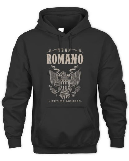ROMANO TP06-K82 – Personalized Classic Style Apparel “Team NAME Lifetime Member” - Unisex Hoodie - Black