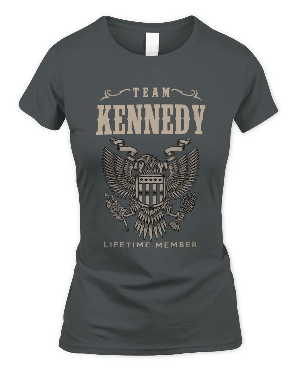 KENNEDY TP06-K82 – Personalized Classic Style Apparel “Team NAME Lifetime Member” - Women's Standard T-Shirt - Charcoal