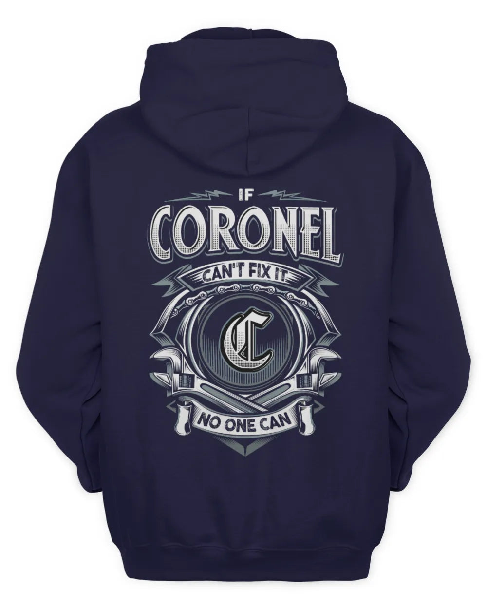 CORONEL AP81-K4-626 - Personalized Ahmed Quote Apparel “If Ahmed Can't Fix It, No One Can” - Unisex Hoodie - Navy