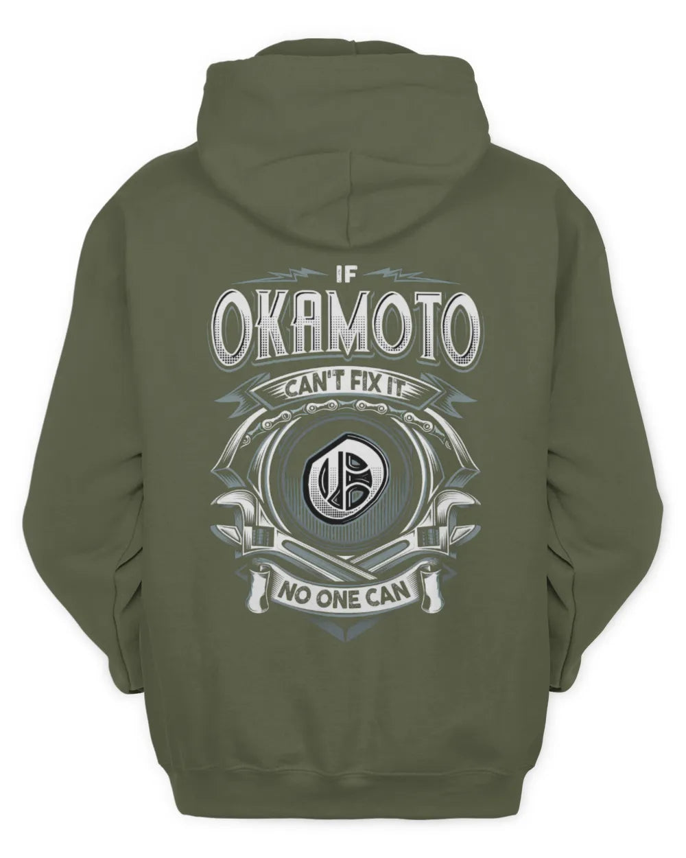 OKAMOTO AP81-K4-626 - Personalized Ahmed Quote Apparel “If Ahmed Can't Fix It, No One Can” - Unisex Hoodie - Military Green