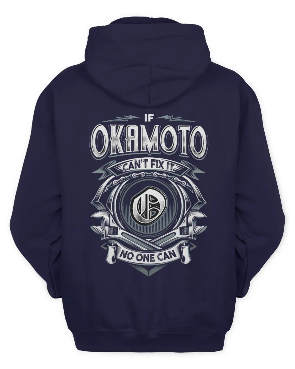 OKAMOTO AP81-K4-626 - Personalized Ahmed Quote Apparel “If Ahmed Can't Fix It, No One Can” - Unisex Hoodie - Navy