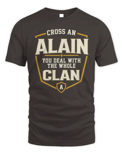 ALAIN NT1-K008 Cross A/An NAME, You Deal With the Whole Clan | Personalized Vintage T-Shirt - Unisex Standard T-Shirt - Dark Chocolate