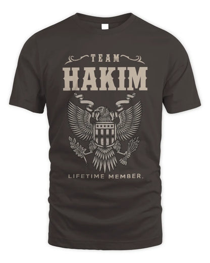 HAKIM TP06-K82 – Personalized Classic Style Apparel “Team NAME Lifetime Member” - Unisex Standard T-Shirt - Dark Chocolate