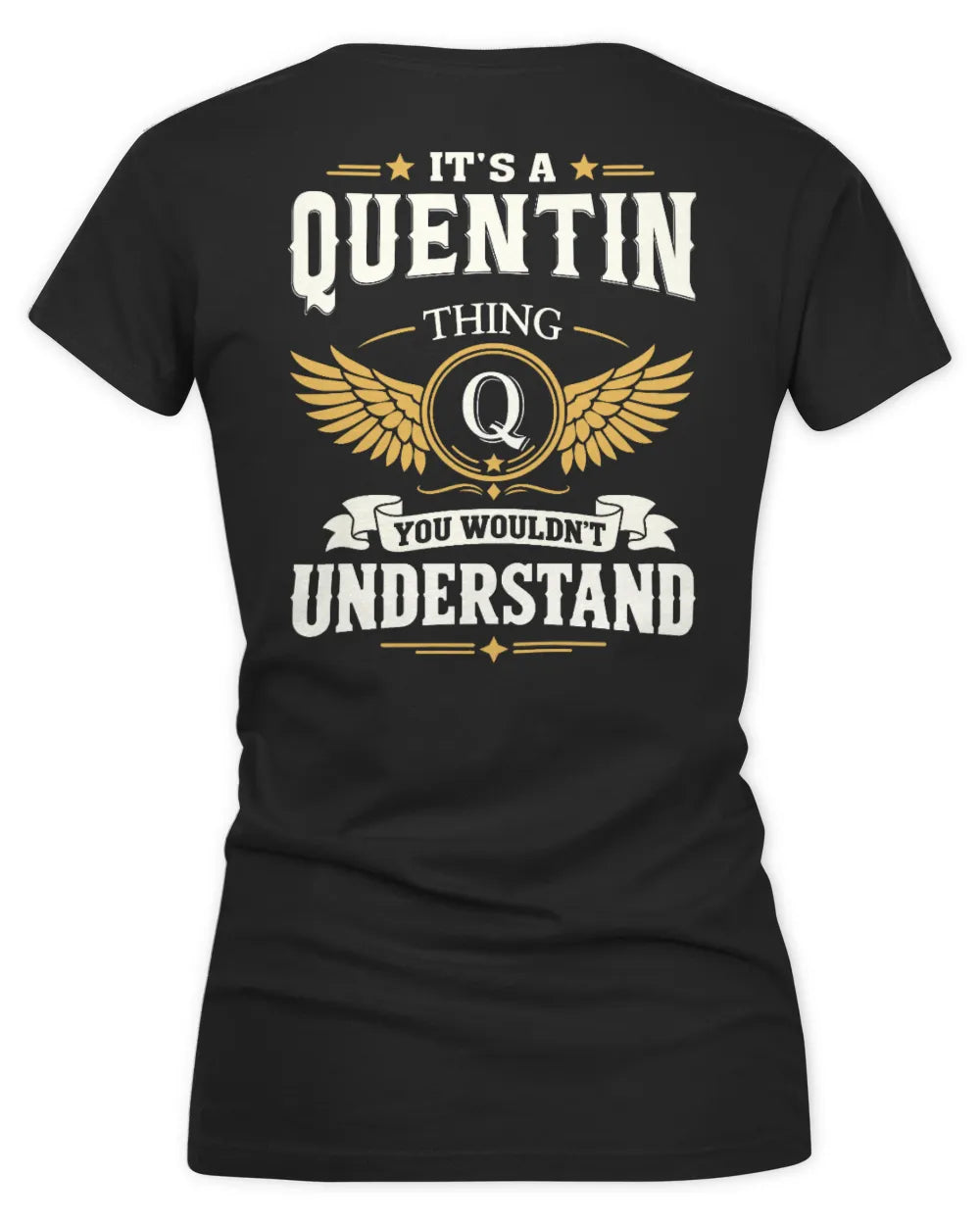 QUENTIN KT06-M008 It’s a [NAME] Thing – You Wouldn’t Understand | Personalized Vintage T-Shirt - Women's V-Neck T-Shirt - Black