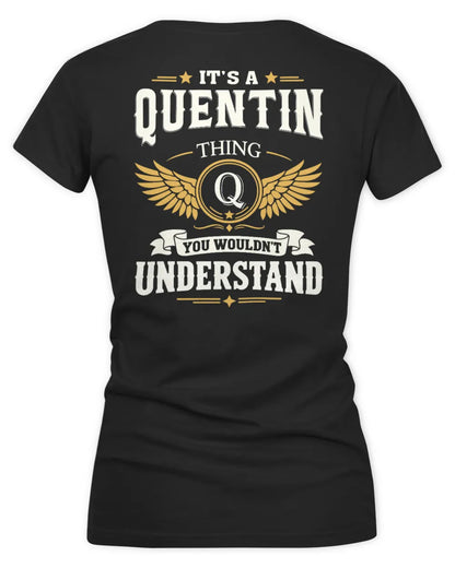 QUENTIN KT06-M008 It’s a [NAME] Thing – You Wouldn’t Understand | Personalized Vintage T-Shirt - Women's V-Neck T-Shirt - Black