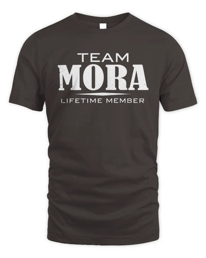 MORA BL62-K4-128 - Personalized “Team NAME Lifetime Member” - Unisex Standard T-Shirt - Dark Chocolate
