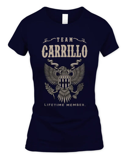 CARRILLO TP06-K82 – Personalized Classic Style Apparel “Team NAME Lifetime Member” - Women's Standard T-Shirt - Navy