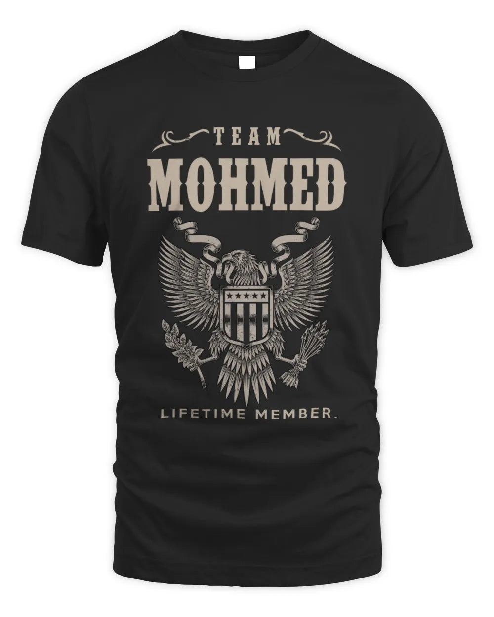 MOHMED TP06-K82 – Personalized Classic Style Apparel “Team NAME Lifetime Member” - Unisex Standard T-Shirt - Black