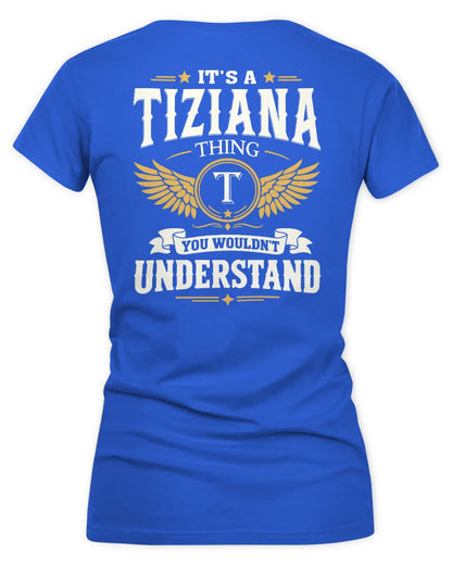 TIZIANA KT06-M008 It’s a [NAME] Thing – You Wouldn’t Understand | Personalized Vintage T-Shirt - Women's V-Neck T-Shirt - Royal