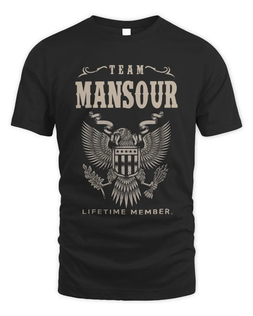 MANSOUR TP06-K82 – Personalized Classic Style Apparel “Team NAME Lifetime Member” - Unisex Standard T-Shirt - Black
