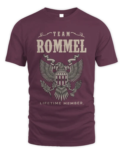 ROMMEL TP06-K82 – Personalized Classic Style Apparel “Team NAME Lifetime Member” - Unisex Standard T-Shirt - Maroon