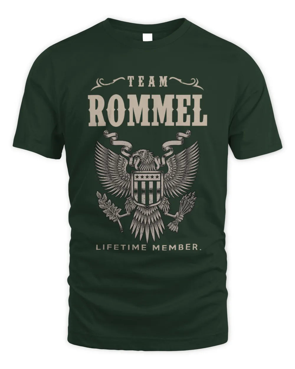 ROMMEL TP06-K82 – Personalized Classic Style Apparel “Team NAME Lifetime Member” - Unisex Standard T-Shirt - Forest Green