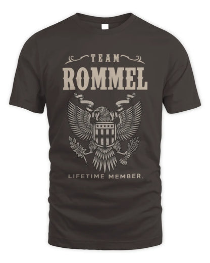 ROMMEL TP06-K82 – Personalized Classic Style Apparel “Team NAME Lifetime Member” - Unisex Standard T-Shirt - Dark Chocolate