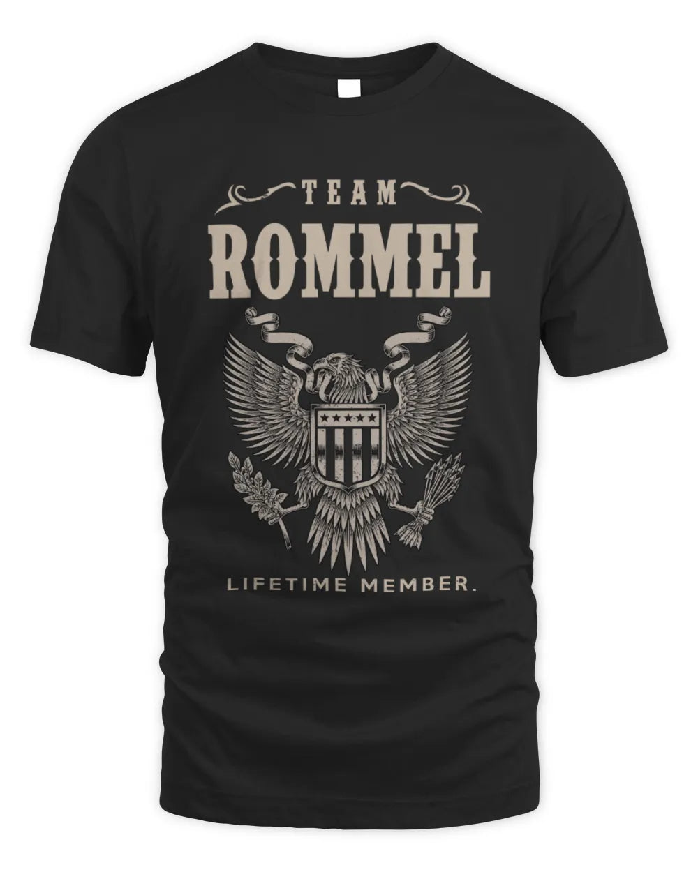 ROMMEL TP06-K82 – Personalized Classic Style Apparel “Team NAME Lifetime Member” - Unisex Standard T-Shirt - Black
