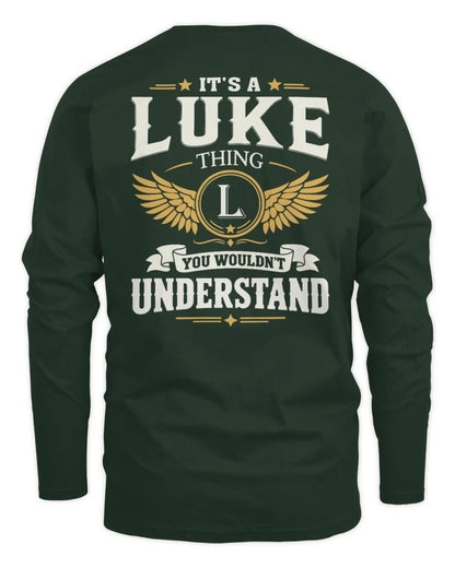 LUKE KT06-M008 It’s a [NAME] Thing – You Wouldn’t Understand | Personalized Vintage T-Shirt - Men's Long Sleeved T-Shirt - Forest Green