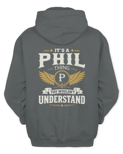 PHIL KT06-M008 It’s a [NAME] Thing – You Wouldn’t Understand | Personalized Vintage T-Shirt - Unisex Hoodie - Charcoal