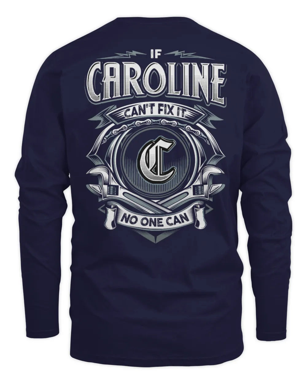 CAROLINE AP81-K4-626 - Personalized Ahmed Quote Apparel “If Ahmed Can't Fix It, No One Can” - Men's Long Sleeved T-Shirt - Navy
