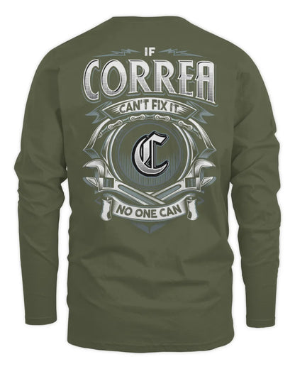 CORREA AP81-K4-626 - Personalized Ahmed Quote Apparel “If Ahmed Can't Fix It, No One Can” - Men's Long Sleeved T-Shirt - Military Green