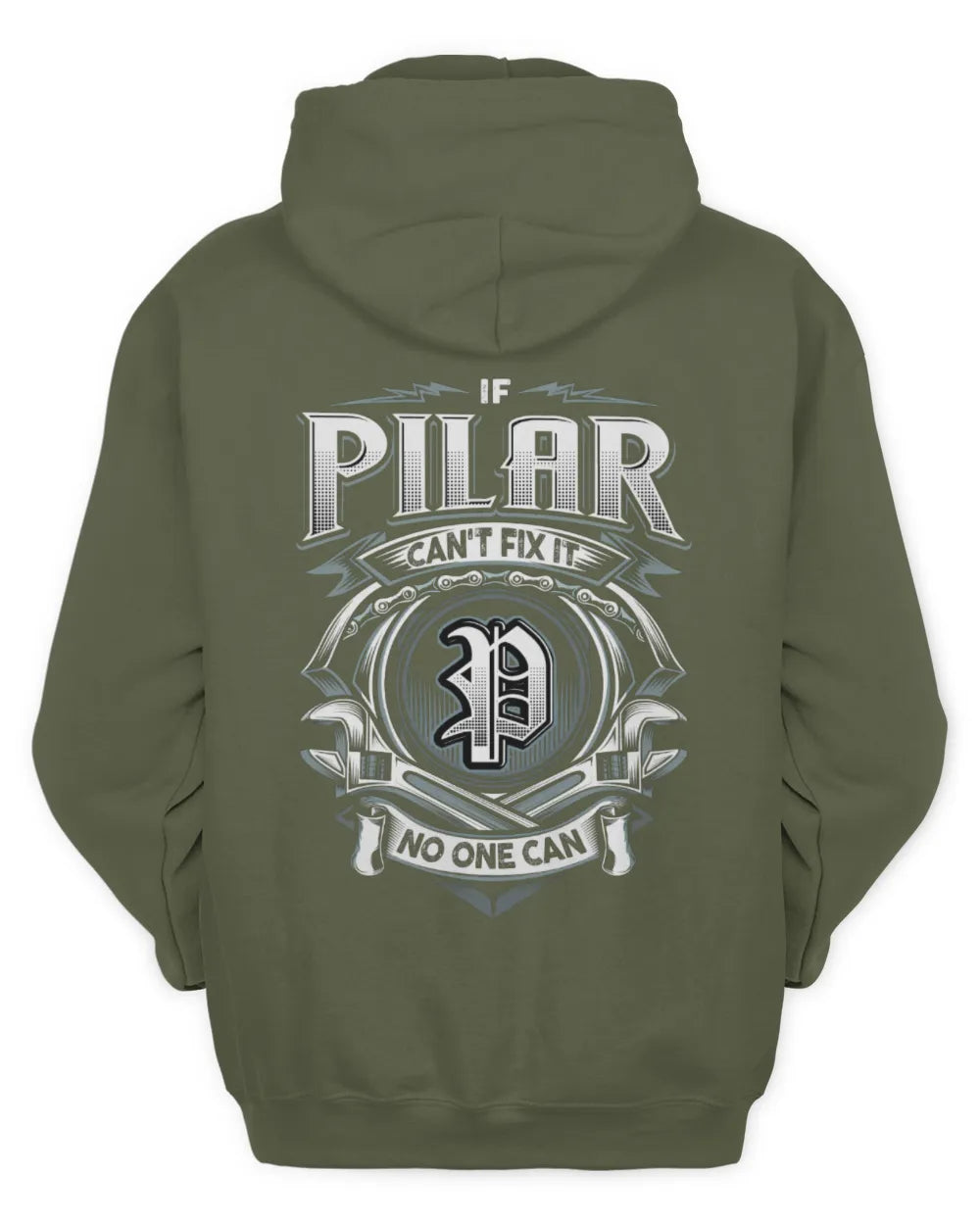 PILAR AP81-K4-626 - Personalized Ahmed Quote Apparel “If Ahmed Can't Fix It, No One Can” - Unisex Hoodie - Military Green