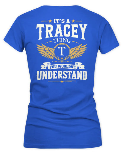 TRACEY KT06-M008 It’s a [NAME] Thing – You Wouldn’t Understand | Personalized Vintage T-Shirt - Women's V-Neck T-Shirt - Royal