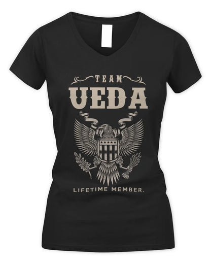 UEDA TP06-K82 – Personalized Classic Style Apparel “Team NAME Lifetime Member” - Women's V-Neck T-Shirt - Black