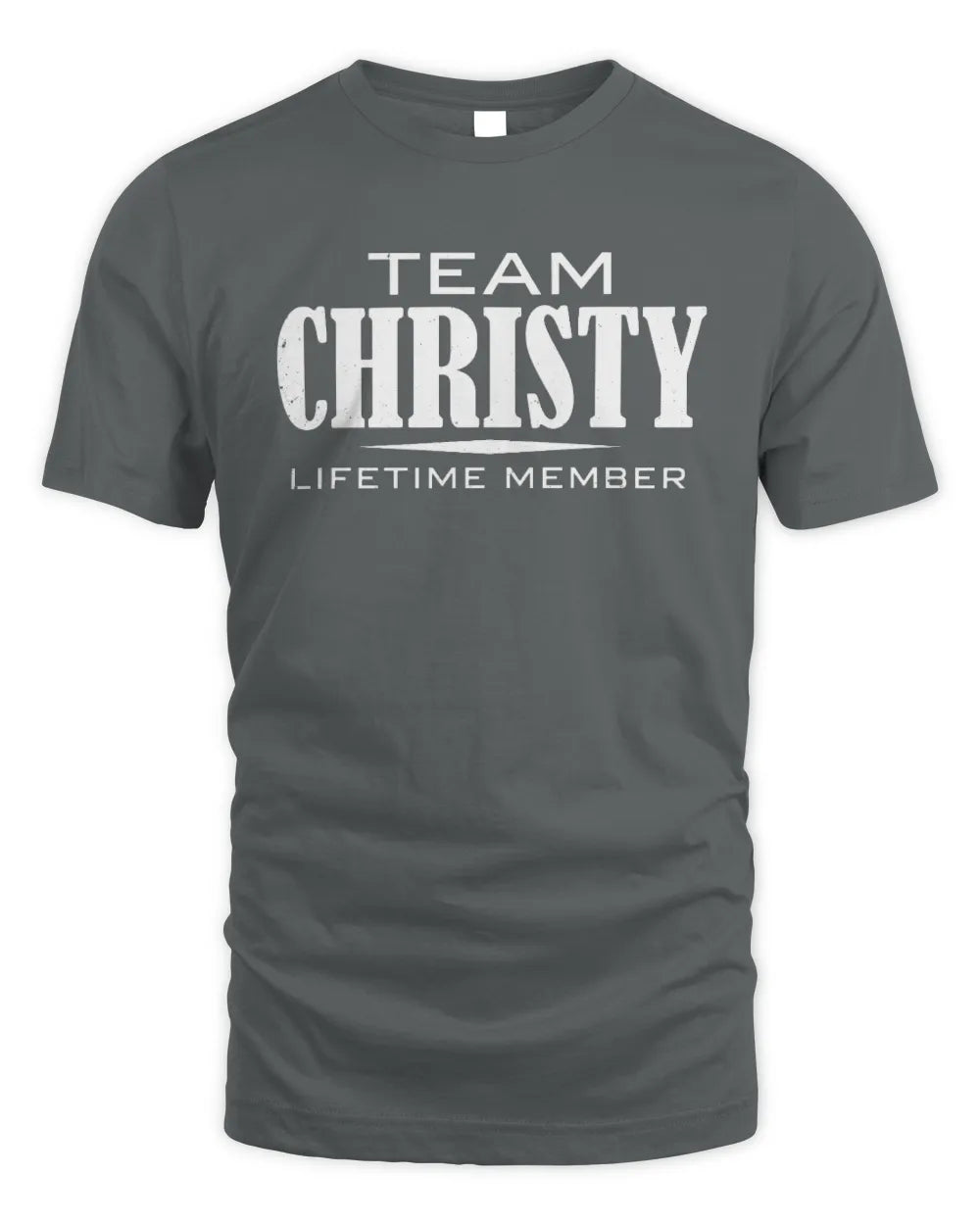 CHRISTY BL62-K4-128 - Personalized “Team NAME Lifetime Member” - Unisex Standard T-Shirt - Charcoal