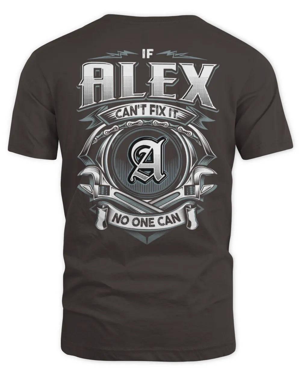 ALEX AP81-K4-626 - Personalized Ahmed Quote Apparel “If Ahmed Can't Fix It, No One Can” - Unisex Standard T-Shirt - Dark Chocolate