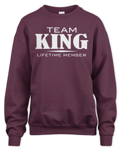 KING BL62-K4-128 - Personalized “Team NAME Lifetime Member” - Unisex Sweatshirt - Maroon