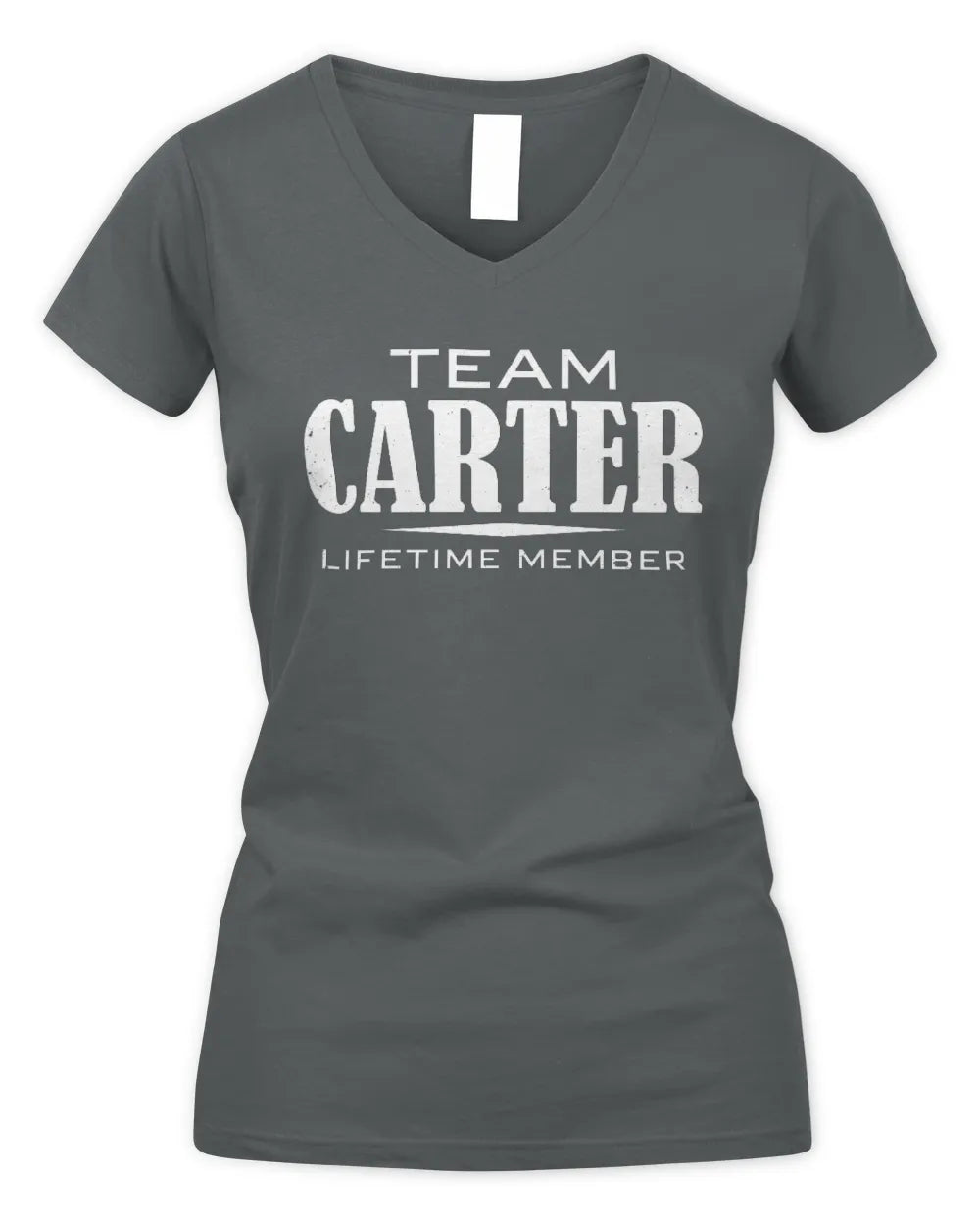 CARTER BL62-K4-128 - Personalized “Team NAME Lifetime Member” - Women's V-Neck T-Shirt - Charcoal