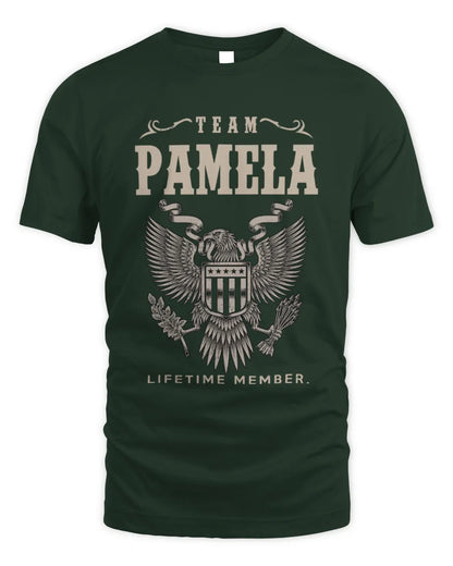 PAMELA TP06-K82 – Personalized Classic Style Apparel “Team NAME Lifetime Member” - Unisex Standard T-Shirt - Forest Green